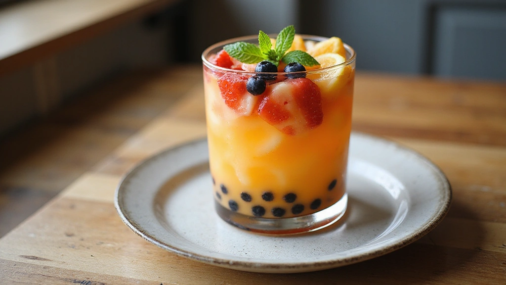 Bubble Tea with Fresh Fruit Toppings – Colorful & Refreshing