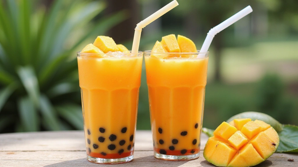 Mango Bubble Tea with Ice – Tropical Summer Drink Recipe - Step 6: Serve Immediately