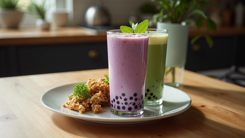 Purple and Green Bubble Tea Combo You Have to See