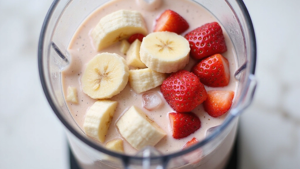 Strawberry Banana Bubble Tea Recipe That Tastes Like Summer - Step 3: Blend the Fruit Base