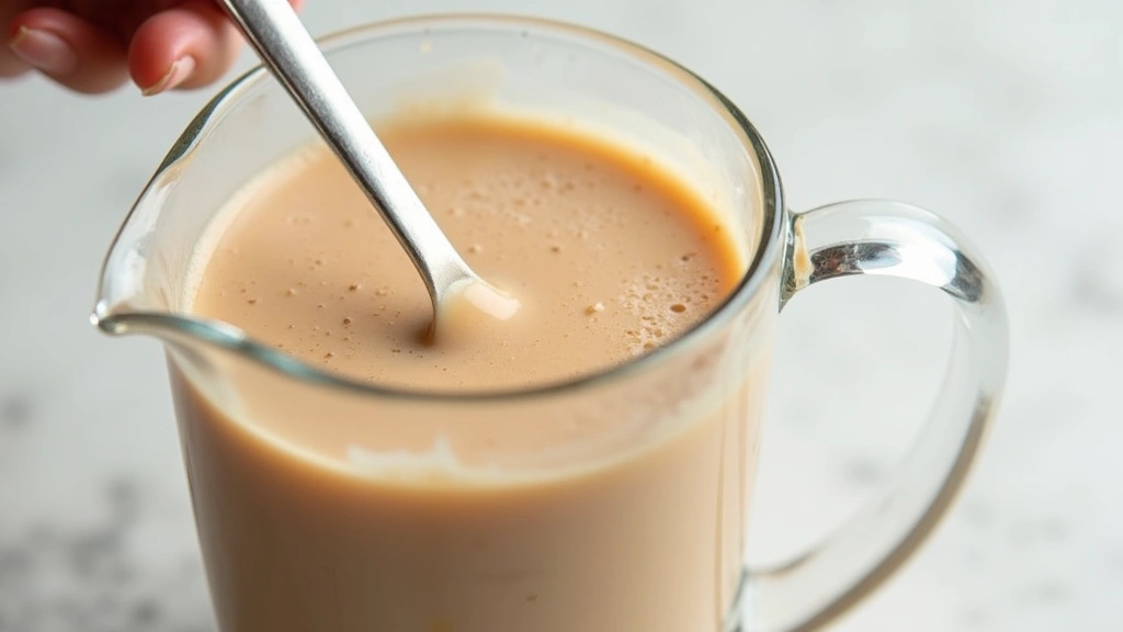 Strawberry Bubble Tea with Straw – The Perfect Aesthetic Drink - Step 5: Mix Milk Tea Base