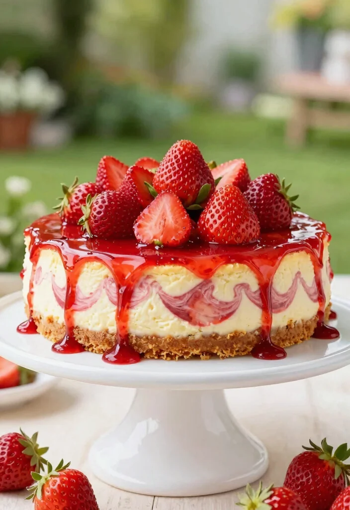 10 Keto Cheesecake Recipes for Easy Low-Carb Sweet Treats - 5. Strawberry Swirl Keto Cheesecake