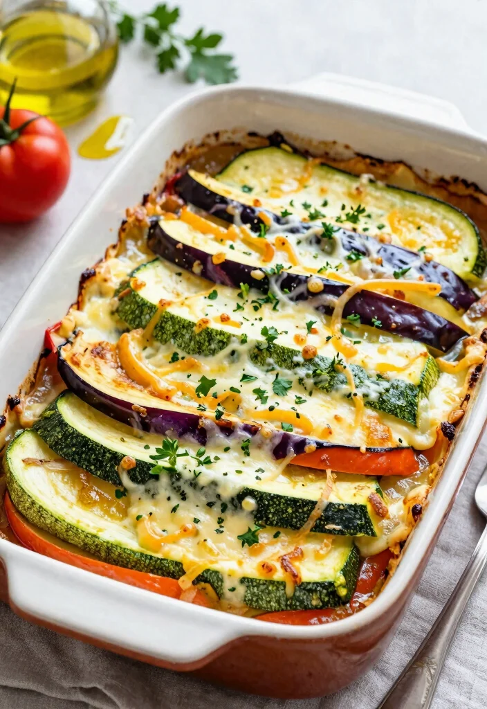 10 Keto Eggplant Recipes for Simple Flavorful Low-Carb Dinners - 10. Eggplant and Zucchini Bake