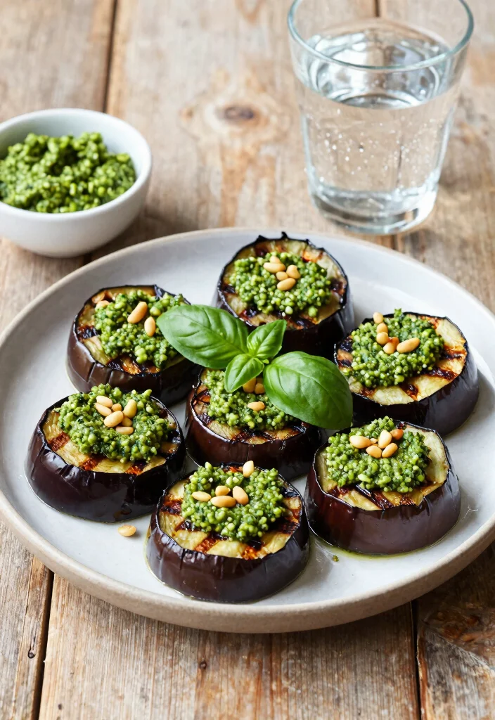 10 Keto Eggplant Recipes for Simple Flavorful Low-Carb Dinners - 6. Grilled Eggplant with Pesto