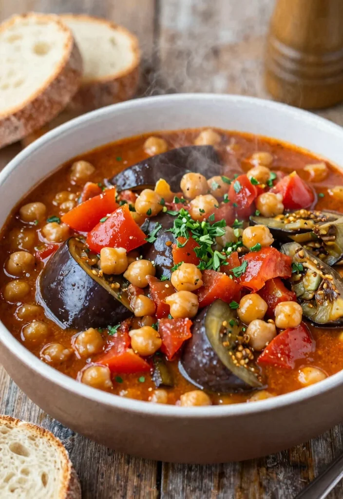 10 Keto Eggplant Recipes for Simple Flavorful Low-Carb Dinners - 9. Eggplant and Chickpea Stew