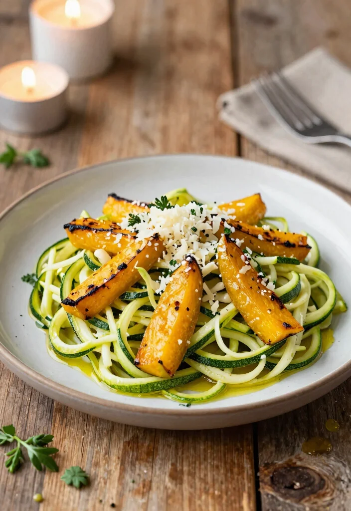 10 Keto Squash Recipes for Cozy Low-Carb Seasonal Meals - 2. Zucchini Noodles with Roasted Garlic and Squash