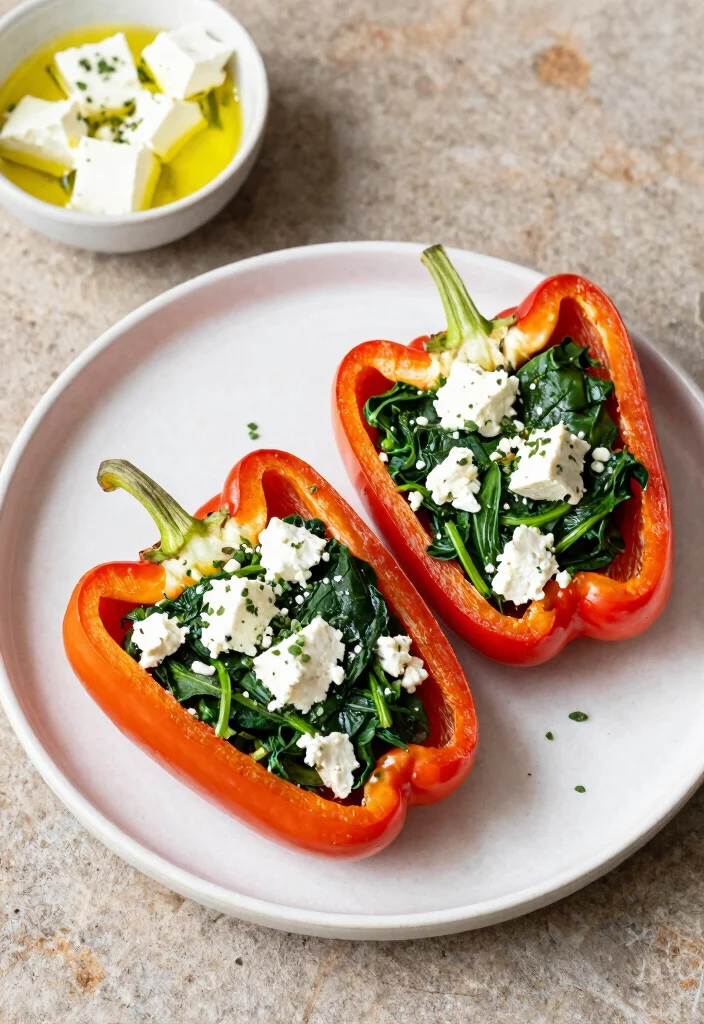 10 Microwave Dinner Recipes for Fast Simple Weeknight Meals - 5. Spinach & Feta Stuffed Peppers