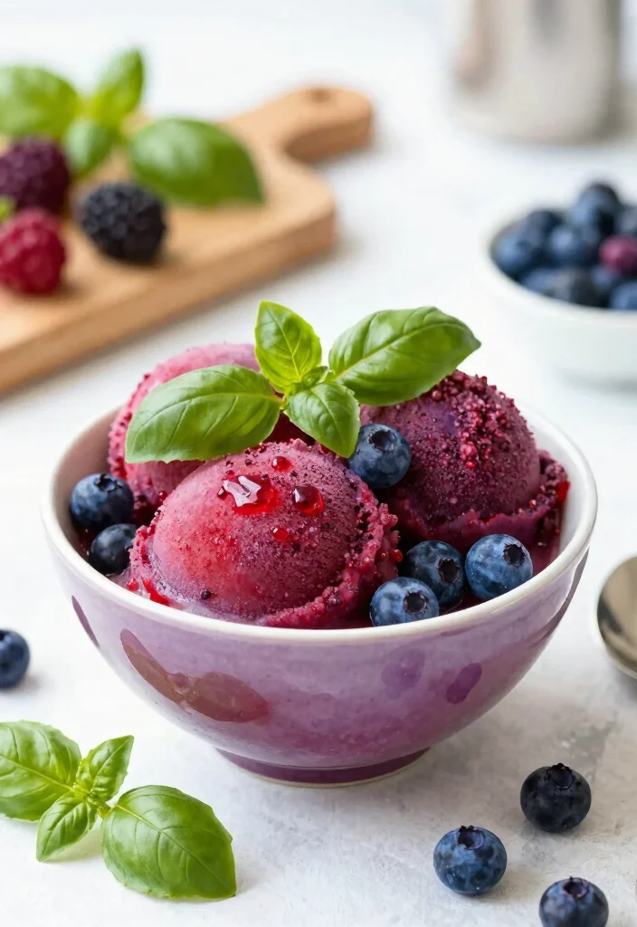 12 Creative Dessert Recipes with Fun Simple Flavor Twists - 7. Berry Basil Sorbet
