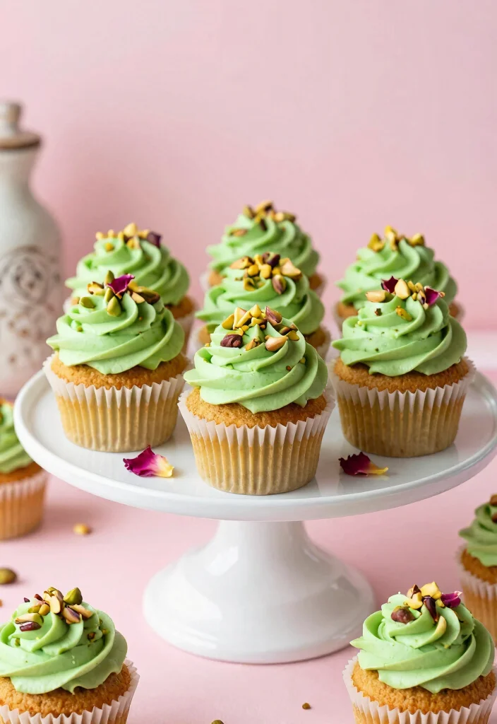 12 Creative Dessert Recipes with Fun Simple Flavor Twists - 8. Pistachio Rose Water Cupcakes