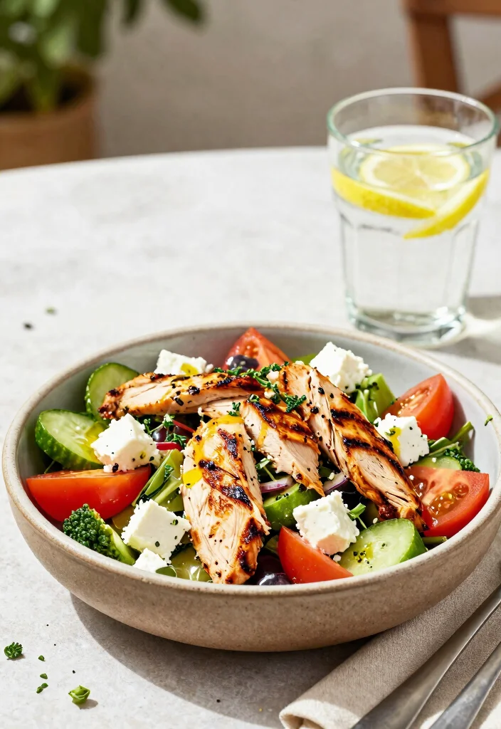 12 Date Night Dinner Recipes for Simple Impressive Meals - 10. Greek Salad with Grilled Chicken
