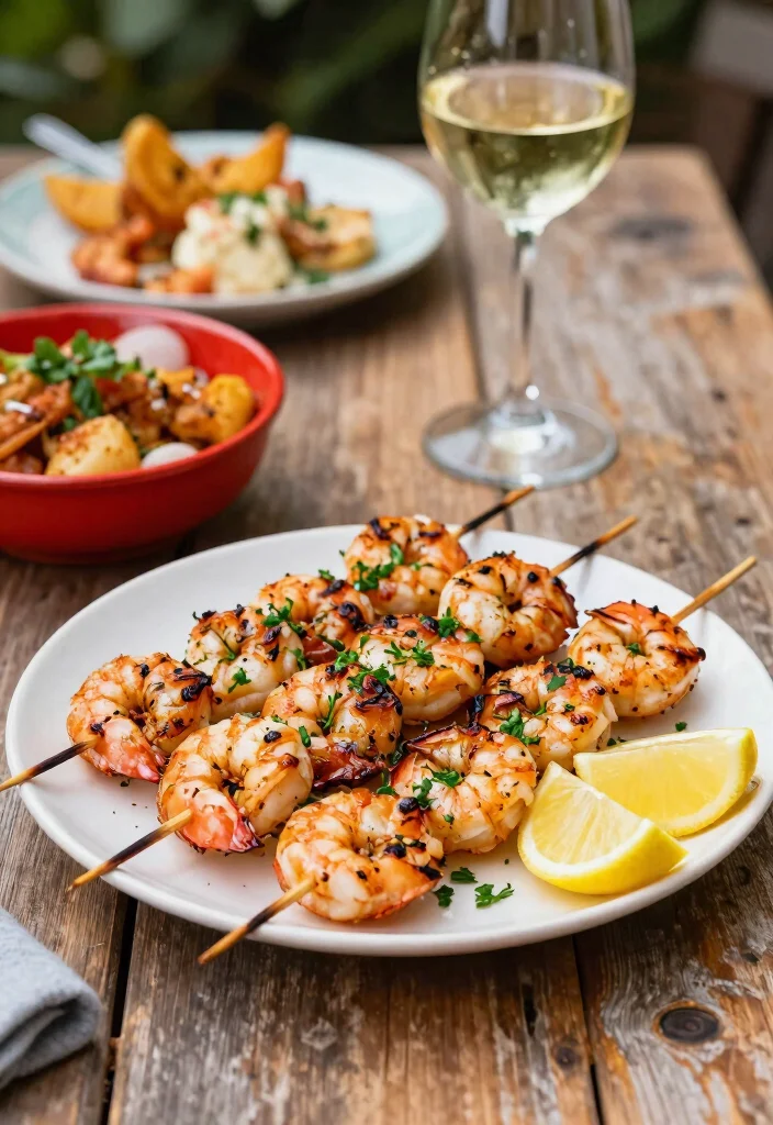 12 Date Night Dinner Recipes for Simple Impressive Meals - 9. Grilled Shrimp Skewers with Garlic and Lemon