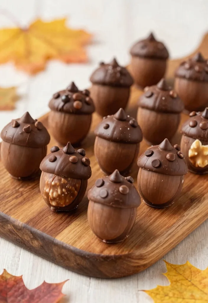 12 Easy Fall Dessert Recipes with Cozy Quick Seasonal Flavors - 11. Chocolate Acorn Treats
