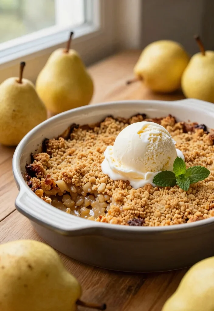 12 Easy Fall Dessert Recipes with Cozy Quick Seasonal Flavors - 4. Spiced Pear Crumble
