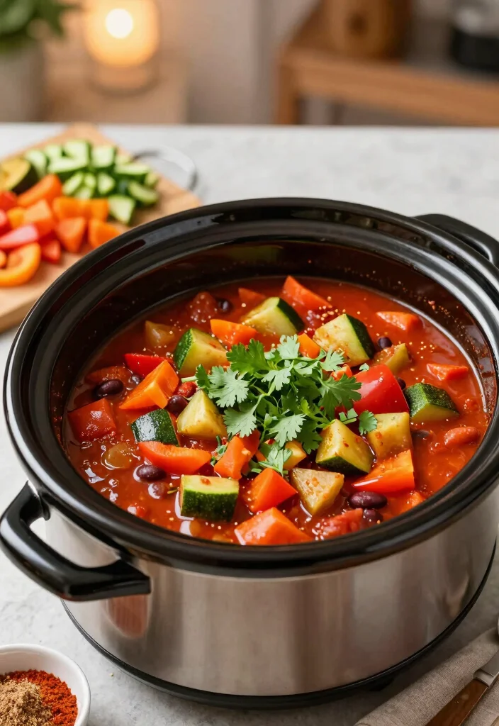 12 Easy Healthy Slow Cooker Recipes for Simple Weeknight Meals - 1. Hearty Vegetable and Bean Chili