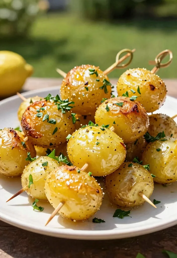 12 Healthy Potato Recipes for Light Flavorful Sides - 8. Lemon Herb Potato Skewers