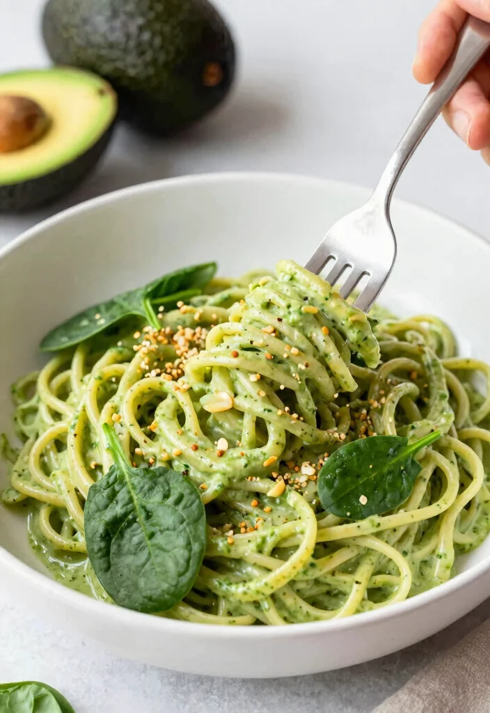 12 Heart-Healthy Recipes for Simple Nourishing Everyday Meals - 2. Creamy Avocado Spinach Pasta