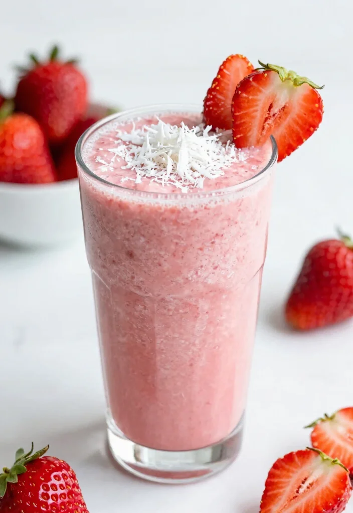12 Keto Smoothie Recipes for Light Low-Carb Morning Drinks - 10. Strawberry Coconut Smoothie