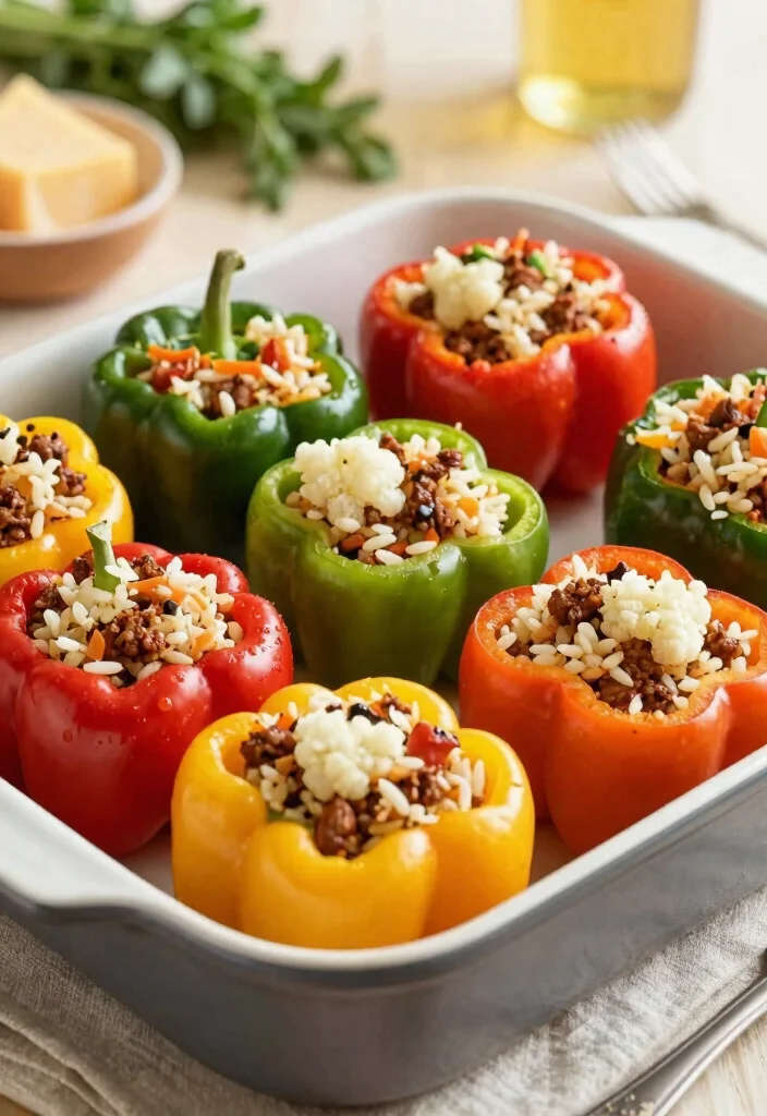12 Keto Vegetable Recipes for Light Easy Low-Carb Sides - 11. Stuffed Bell Peppers