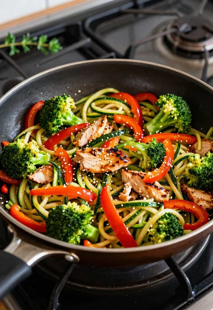 12 Low-Carb Keto Recipes for Easy Balanced Low-Carb Meals - 1. Zucchini Noodle Stir-Fry
