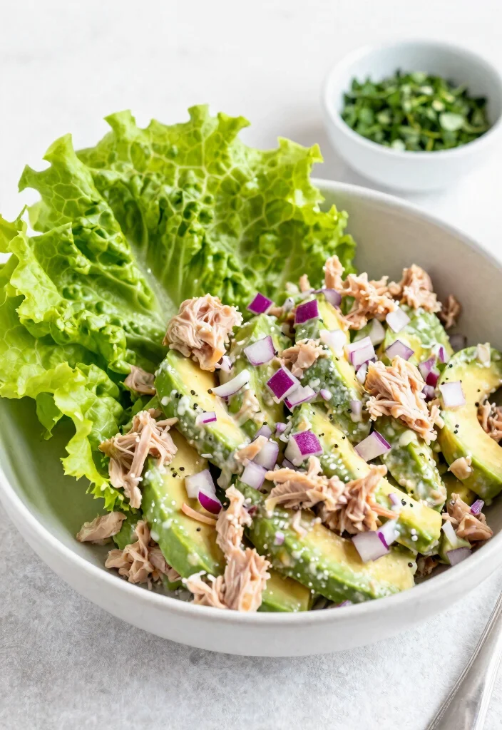 12 Low-Carb Keto Recipes for Easy Balanced Low-Carb Meals - 5. Avocado Tuna Salad