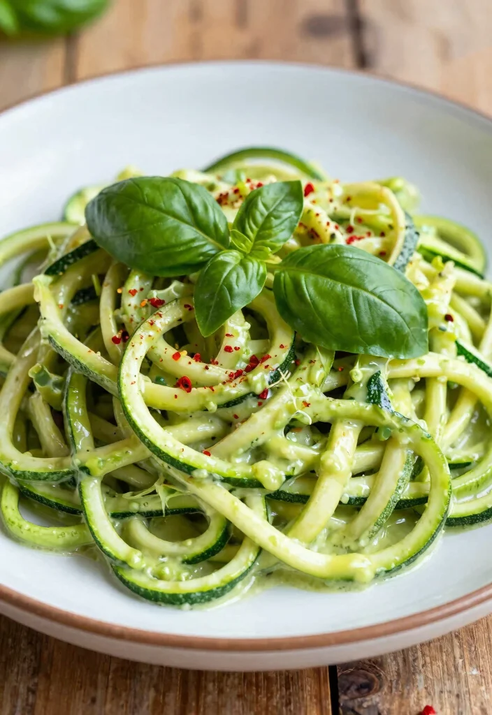 12 Low-Carb Vegan Recipes for Light Flavorful Eating - 1. Zucchini Noodles with Avocado Sauce