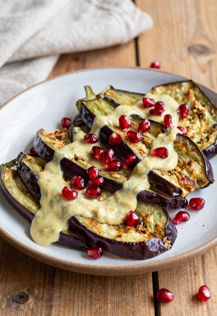 12 Low-Carb Vegan Recipes for Light Flavorful Eating - 4. Roasted Eggplant with Tahini Sauce