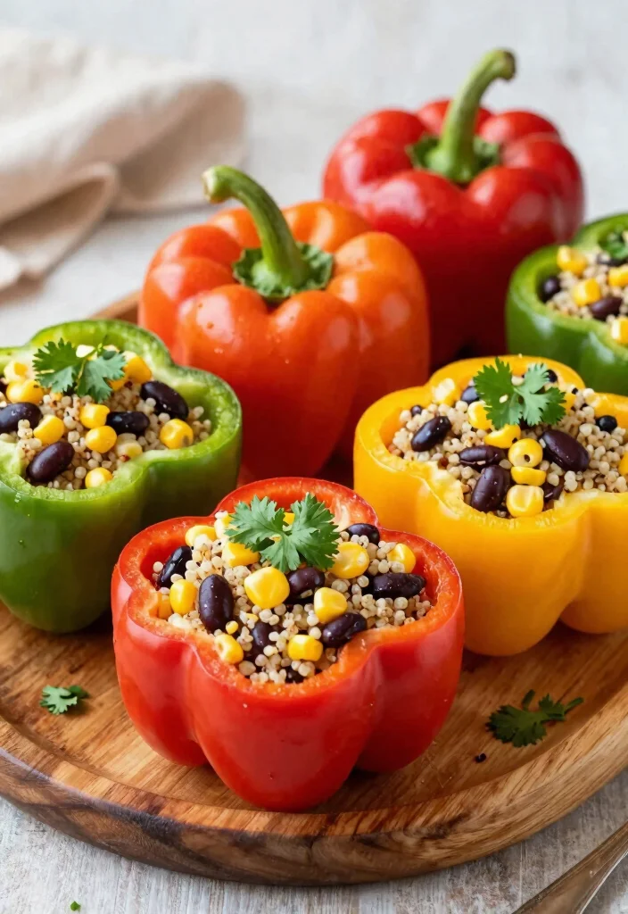 12 Low-Carb Vegan Recipes for Light Flavorful Eating - 5. Stuffed Bell Peppers with Quinoa
