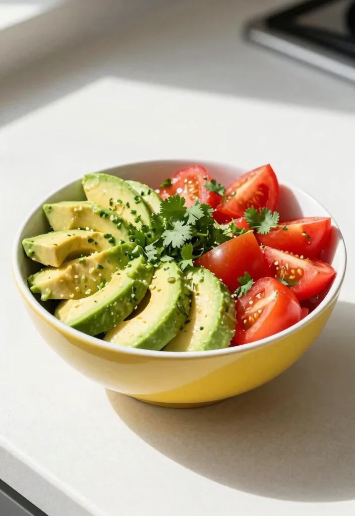 12 Low-Carb Vegan Recipes for Light Flavorful Eating - 8. Avocado and Tomato Salad