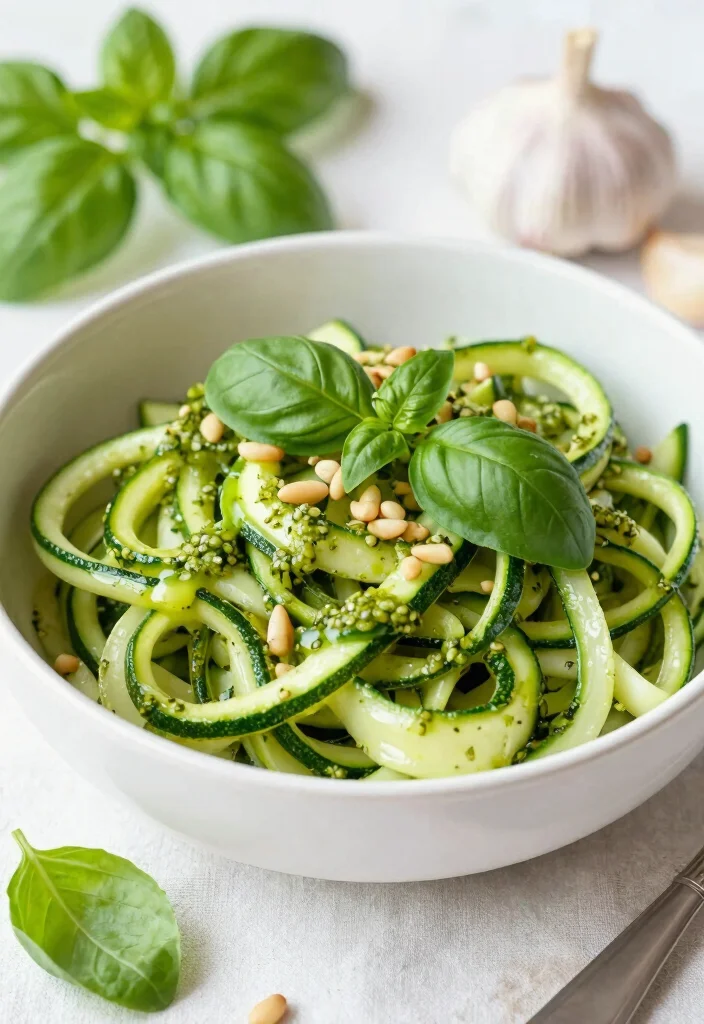 12 Meatless Dinner Recipes for Easy Plant-Powered Nights - 8. Zucchini Noodles with Pesto