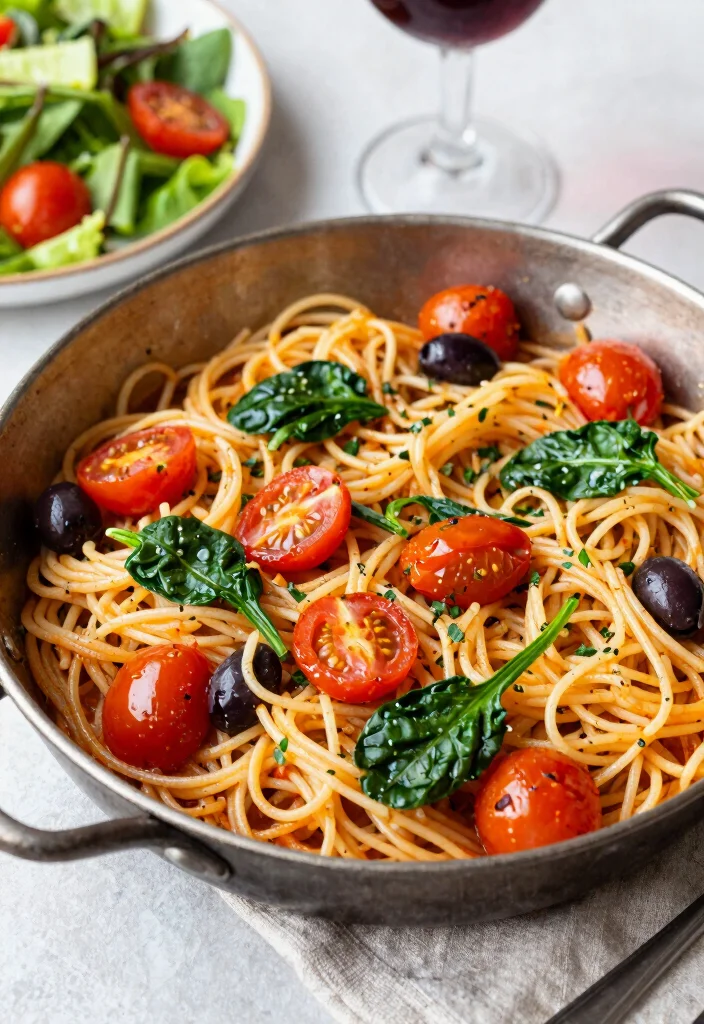 12 Mediterranean Dinner Recipes for Simple Flavorful Meals - 10. One-Pan Mediterranean Spaghetti