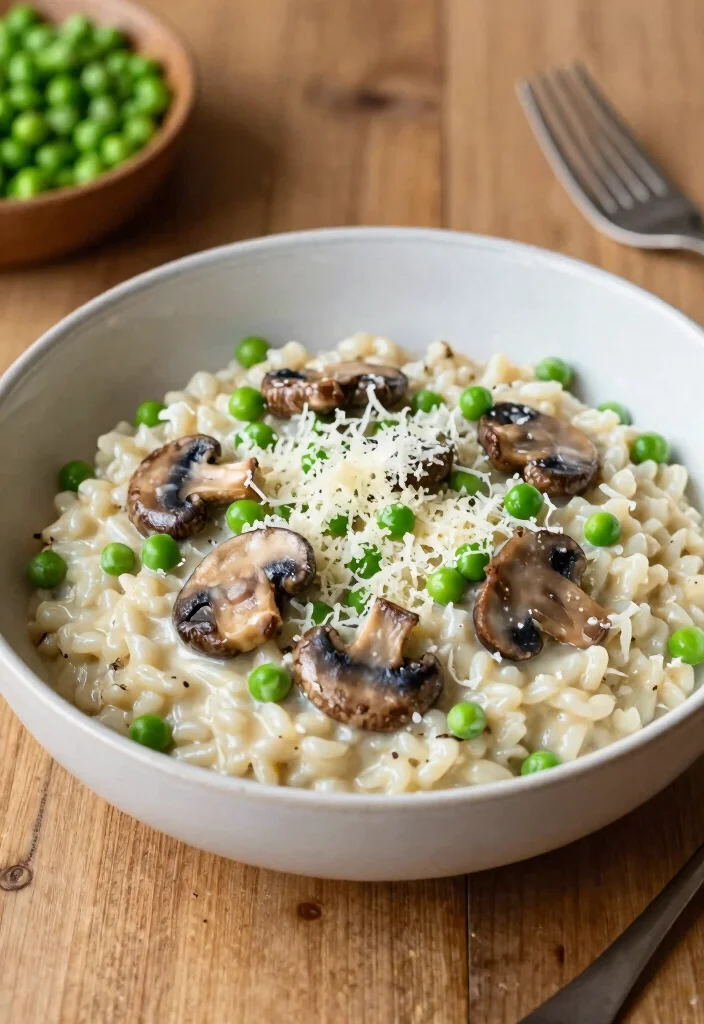 12 Mushroom Dinner Recipes for Easy Savory Weeknight Meals - 7. Mushroom and Pea Risotto