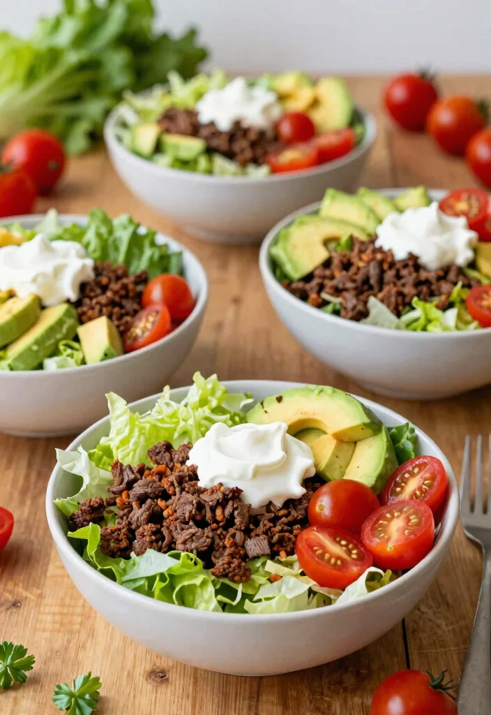 12 Quick Keto Dinner Recipes for Fast Satisfying Meals - 7. Taco Salad Bowls