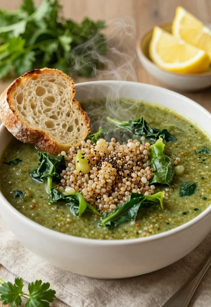12 Quinoa Vegan Recipes for Easy High-Protein Meals - 12. Quinoa and Kale Soup