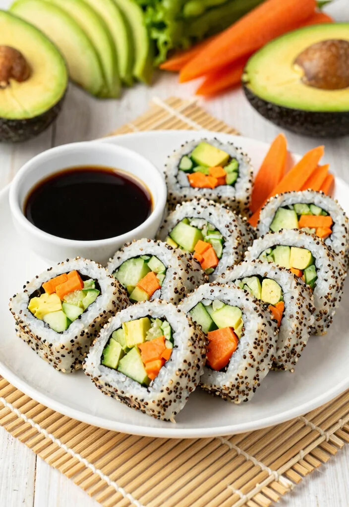 12 Quinoa Vegan Recipes for Easy High-Protein Meals - 9. Quinoa Sushi Rolls