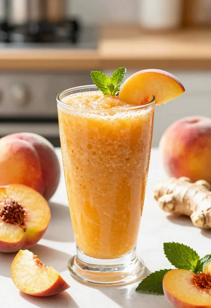 12 Vegan Breakfast Recipes for Easy Energizing Mornings - 11. Ginger Peach Smoothie