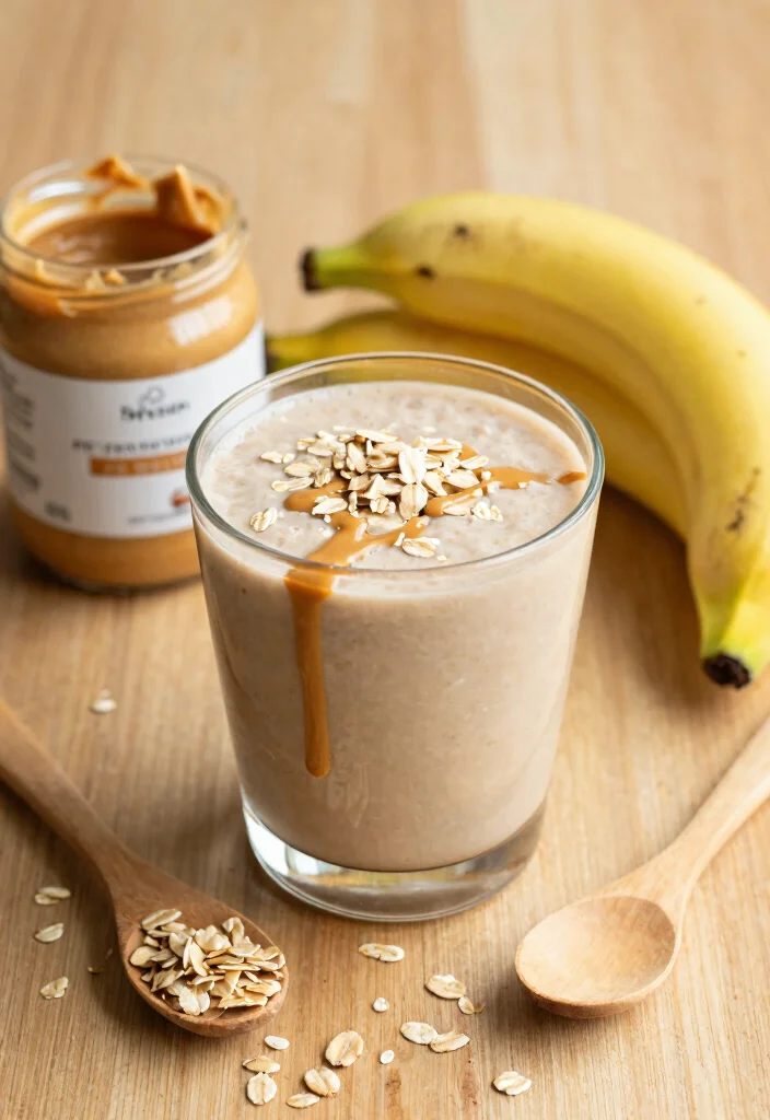 12 Vegan Breakfast Recipes for Easy Energizing Mornings - 4. Peanut Butter Banana Oat Smoothie