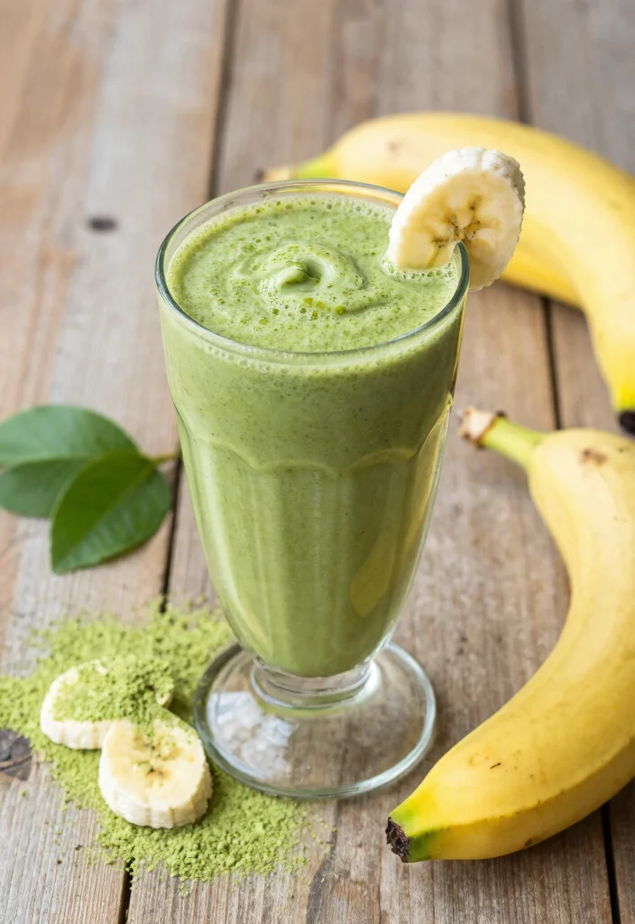 12 Vegan Breakfast Recipes for Easy Energizing Mornings - 7. Matcha Banana Smoothie
