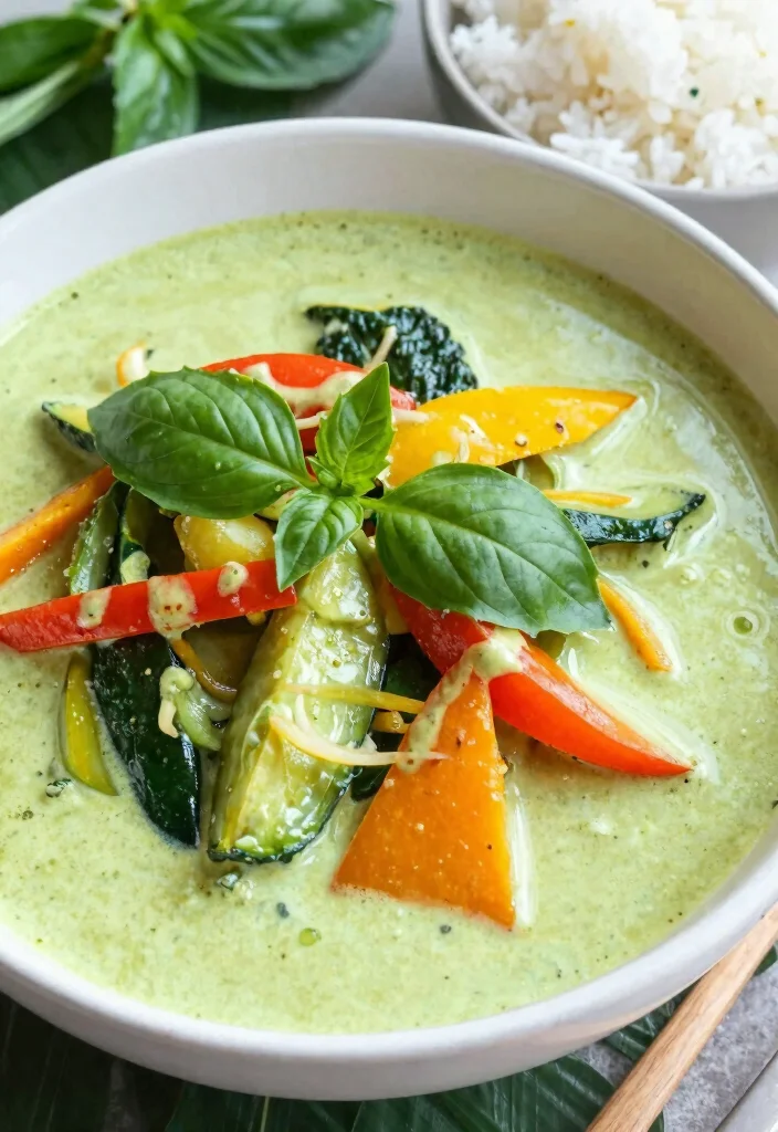 12 Vegan Curry Recipes for Easy Comforting Flavor Bowls - 11. Thai Green Curry with Vegetables