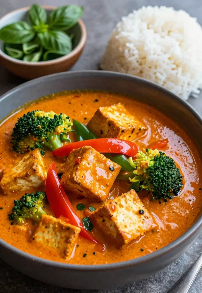 12 Vegan Curry Recipes for Easy Comforting Flavor Bowls - 2. Spicy Thai Red Curry with Tofu