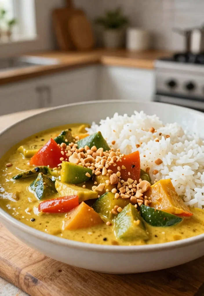 12 Vegan Curry Recipes for Easy Comforting Flavor Bowls - 9. Peanut Butter Vegetable Curry
