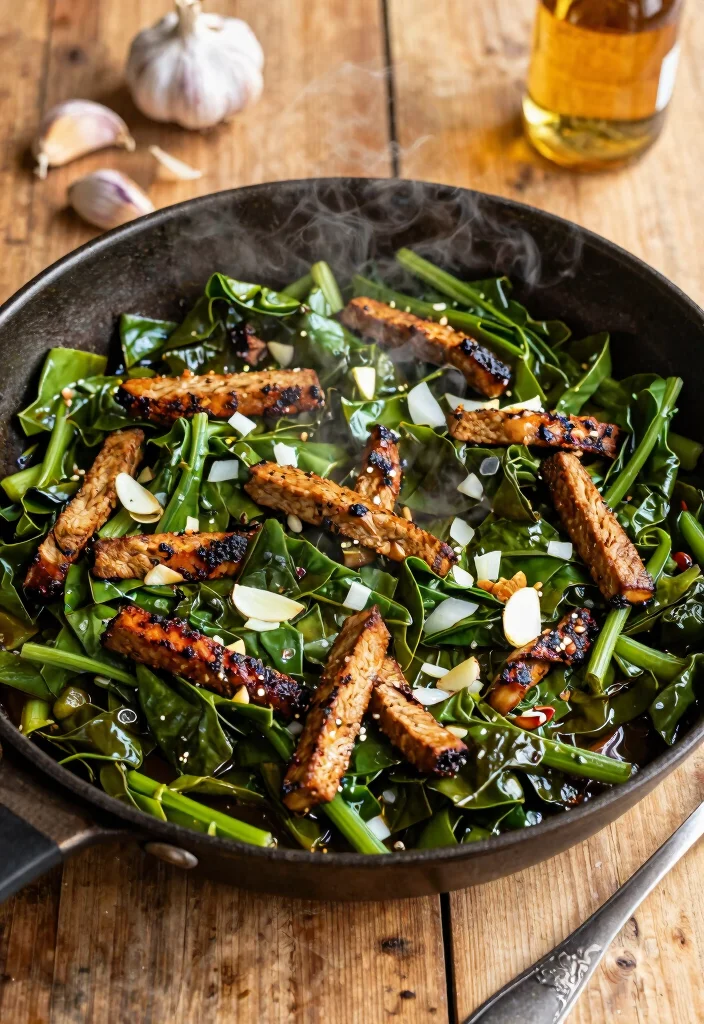 12 Vegan Soul Food Recipes for Comforting Flavorful Meals - 3. Collard Greens with Smoked Tempeh