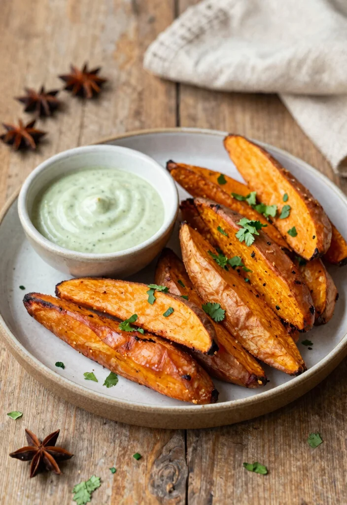 12 Vegan Sweet Potato Recipes for Easy Cozy Weeknight Sides - 2. Spicy Roasted Sweet Potato Wedges