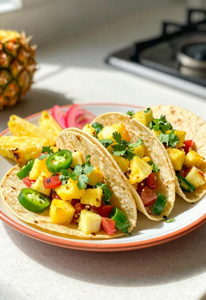 12 Vegan Taco Recipes for Fresh Flavor-Packed Plant Meals - 12. Pineapple Salsa Tacos
