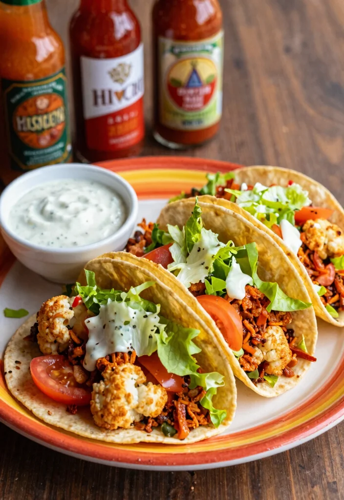12 Vegan Taco Recipes for Fresh Flavor-Packed Plant Meals - 3. Cauliflower Buffalo Tacos