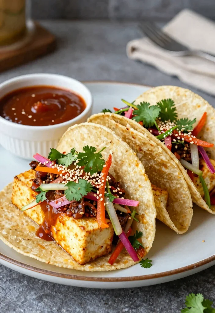 12 Vegan Taco Recipes for Fresh Flavor-Packed Plant Meals - 5. Korean BBQ Tofu Tacos