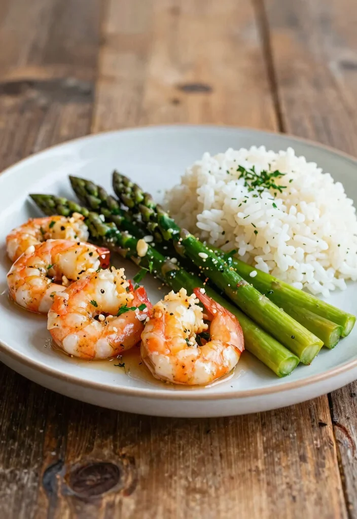 12 Winter Dinner Recipes with Cozy Warming Seasonal Flavor - 12. Garlic Butter Shrimp and Asparagus