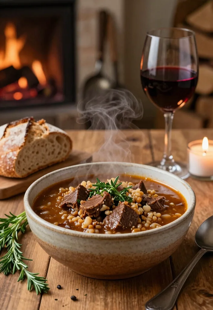 12 Winter Dinner Recipes with Cozy Warming Seasonal Flavor - 2. One-Pot Beef and Barley Stew