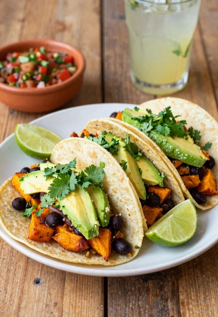 12 Winter Dinner Recipes with Cozy Warming Seasonal Flavor - 9. Sweet Potato and Black Bean Tacos