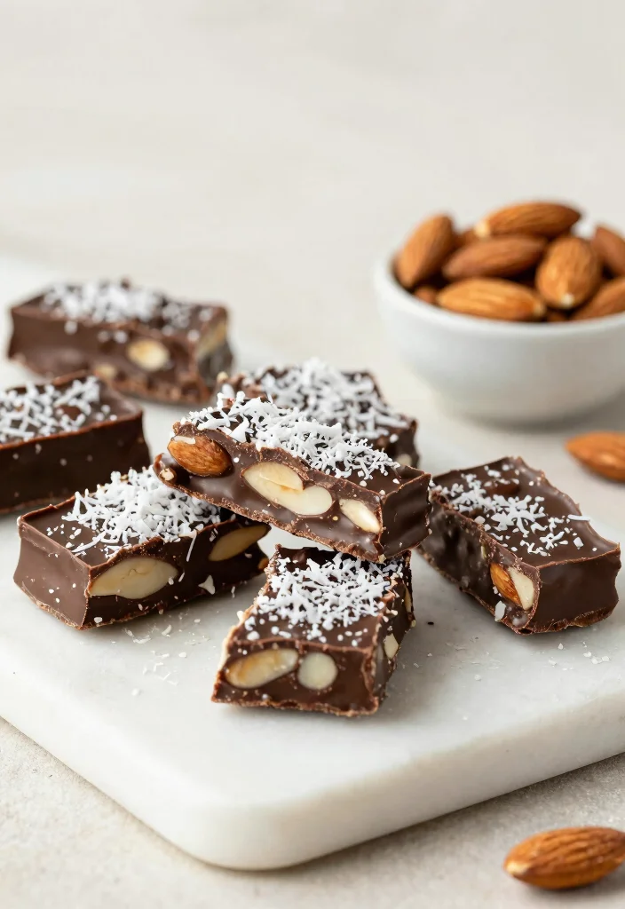 14 Autumn Dessert Recipes with Cozy Seasonal Sweet Ideas - 11. Almond Joy Candy Bark