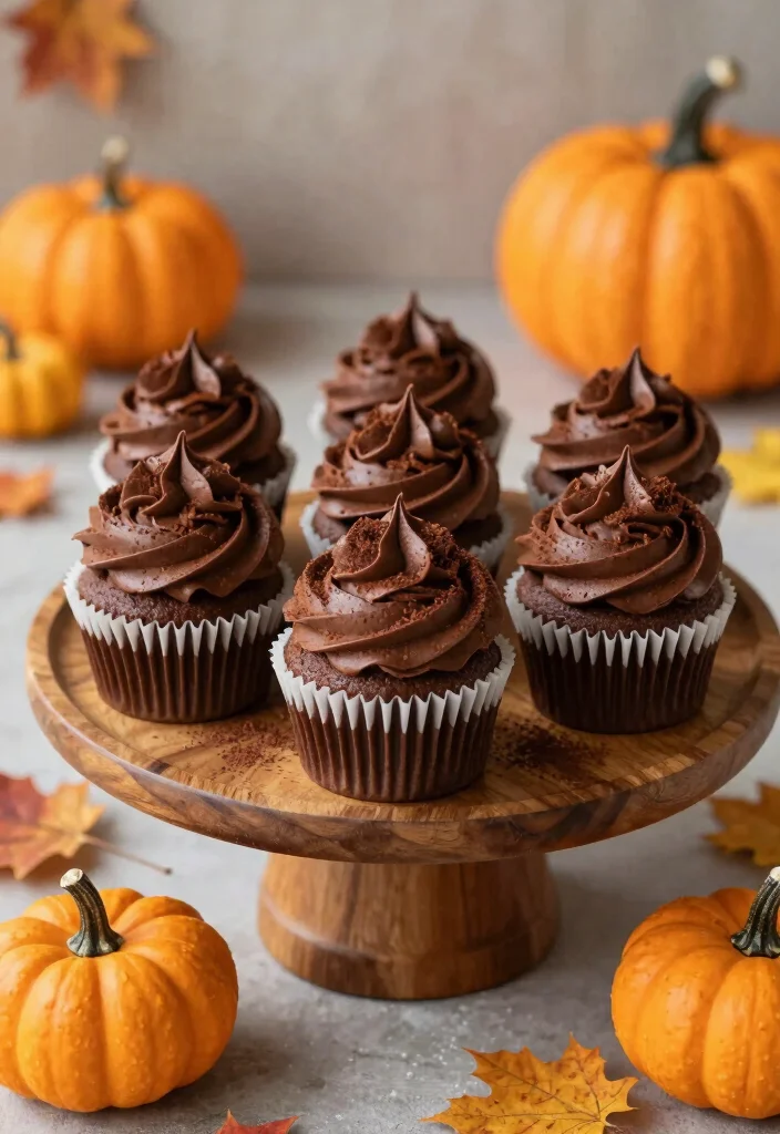 14 Autumn Dessert Recipes with Cozy Seasonal Sweet Ideas - 4. Chocolate Pumpkin Cupcakes